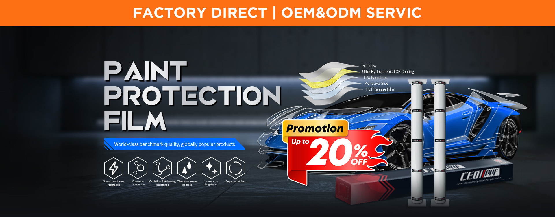 qualidade Filme da proteção da pintura do carro fábrica