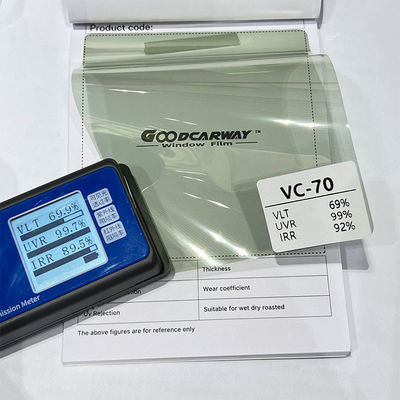 película preta para vidro de automóvel Tinta de sputter 99% UVR 92% IRR Filme de controlo solar de alta clareza 69% VLT